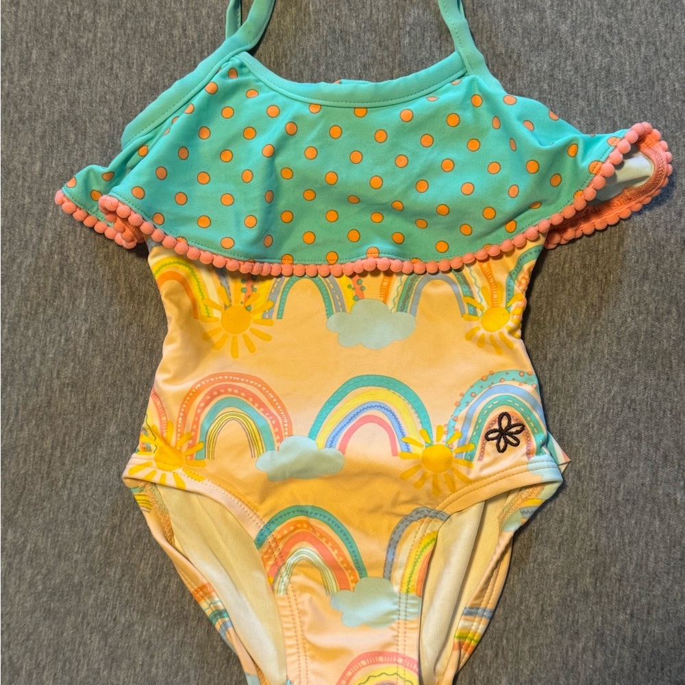 Matilda Jane polka dot and Rainbow Swimsuit size 2
